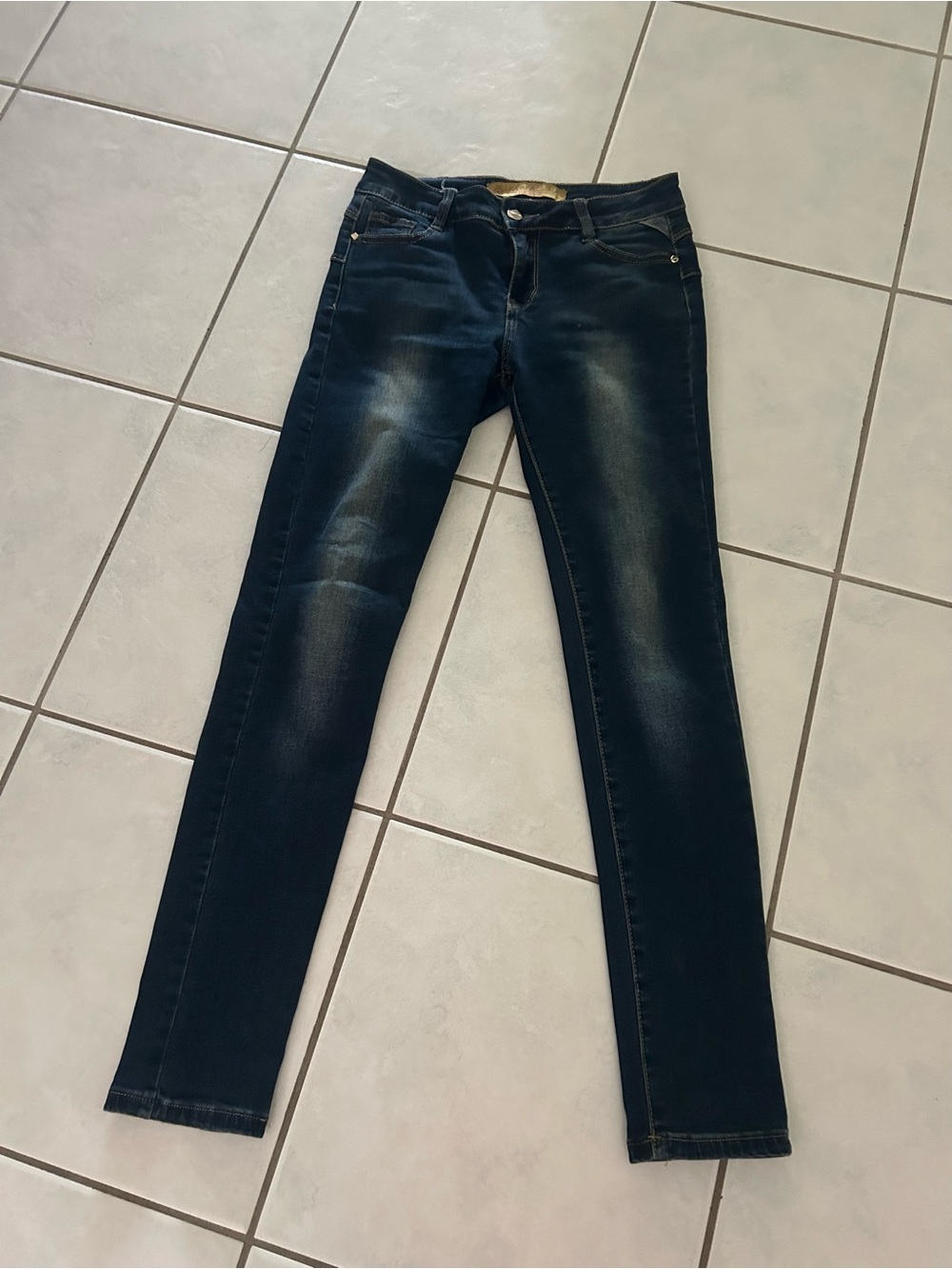 Farfallina “Gold Jeans” Dark Wash Women's Slim Jeans - Navy Blue